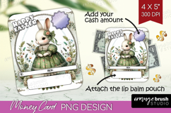Vintage Bunny Money Card PNG - Cute Bunny Money Card Holder Product Image 1