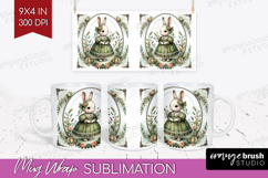 Vintage Bunny Mug Wrap - Cute Bunny Mug PNG Sublimation Product Image 1