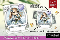 Vintage Bunny Money Card PNG - Cute Bunny Money Card Holder Product Image 1