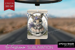 Vintage Bunny Air Freshener PNG - Cute Bunny PNG Sublimation Product Image 1