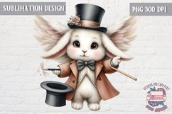Cute bunny Vintage PNG Sublimation Design Kids Decor Nursery Product Image 1