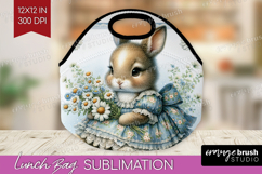 Vintage Bunny Lunch Bag - Cute Bunny Lunch Bug PNG Product Image 1