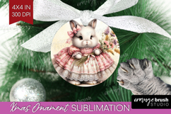 Vintage Bunny Ornament PNG - Cute Bunny PNG Sublimation Product Image 1