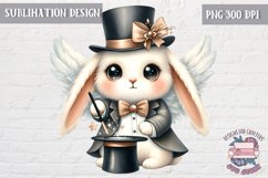 Cute bunny Vintage PNG Sublimation Design Kids Decor Magical Product Image 1