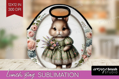 Vintage Bunny Lunch Bag - Cute Bunny Lunch Bug PNG Product Image 1