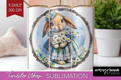 Vintage Bunny Tumbler Wrap - Cute Bunny Tumbler PNG Product Image 1