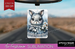 Vintage Bunny Air Freshener PNG - Cute Bunny PNG Sublimation Product Image 1
