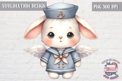 Cute bunny Vintage PNG Sublimation Design Kids Decor Nursery Product Image 1