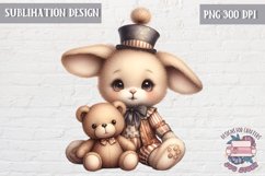 Cute bunny Vintage PNG Sublimation Design Kids Decor Circus Product Image 1