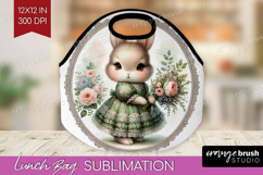 Vintage Bunny Lunch Bag - Cute Bunny Lunch Bug PNG Product Image 1