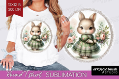 Vintage Bunny Round Tshirt Background - Cute Bunny PNG Product Image 1