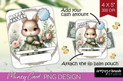 Vintage Bunny Money Card PNG - Cute Bunny Money Card Holder Product Image 1