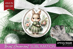 Vintage Bunny Ornament PNG - Cute Bunny PNG Sublimation Product Image 1