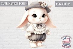 Cute bunny Vintage PNG Sublimation Design Kids Decor Nursery Product Image 1