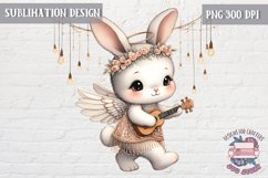 Cute bunny Vintage PNG Sublimation Design Kids Decor Lights Product Image 1