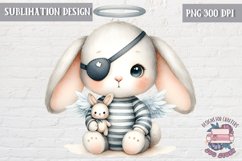 Cute bunny Vintage PNG Sublimation Design Kids Decor Angel Product Image 1
