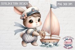 Cute bunny Vintage PNG Sublimation Design Kids Decor Chip Product Image 1