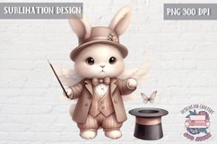 Cute bunny Vintage PNG Sublimation Design Kids Decor Magic Product Image 1