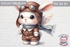 Cute bunny Vintage PNG Sublimation Design Kids Decor Pilot Product Image 1