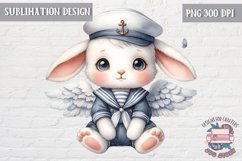 Cute bunny Vintage PNG Sublimation Design Kids Decor Seaside Product Image 1