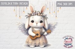 Cute bunny Vintage PNG Sublimation Design Kids Decor Lights Product Image 1