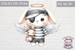 Cute bunny Vintage PNG Sublimation Design Kids Decor Nursery Product Image 1