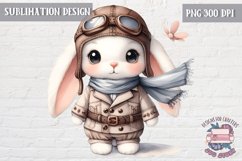 Cute bunny Vintage PNG Sublimation Design Kids Decor Pilot Product Image 1