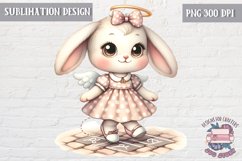 Cute bunny Vintage angel Sublimation Design Kids Decor PNG Product Image 1
