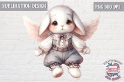 Cute bunny Vintage PNG Sublimation Design Kids Decor Nursery Product Image 1