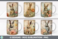 Bundle of six Decoupage Rabbits Mug Wrap designs.