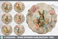 Bundle of six Decoupage Rabbits Wind Spinner designs.