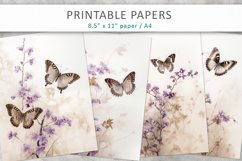 Vintage Butterflies Junk Journal, Digital Papers Product Image 1