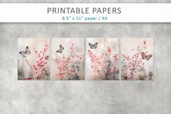 Butterfly And Flowers Junk Journal Kit, Digital Papers Product Image 2