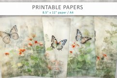 Butterfly Grunge Junk Journal Pages Product Image 1