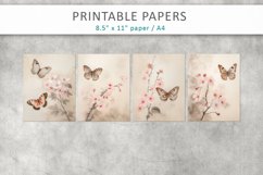 Vintage Butterfly Junk Journal, Digital Papers Product Image 2