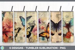 Bundle of six Decoupage Butterflies Tumbler designs.