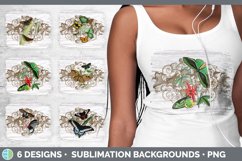 Bundle of six Vintage Butterfly distressed sublimation background panels.
