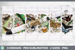 Bundle of six Vintage Butterfly epoxy pen wraps.