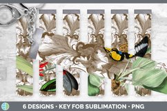 Bundle of six Vintage Butterfly key fob sublimation designs.