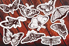 vintage butterfly sticker black and white