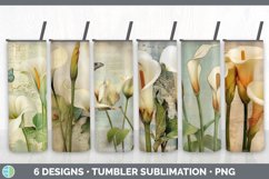 Bundle of six Decoupage Calla Lilies Tumbler designs.