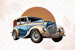 Vintage Classic Car Illustration Watercolor Clipart Product Image 2