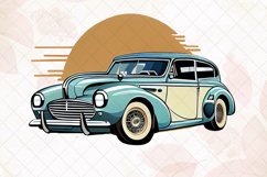 Vintage Classic Car Illustration Watercolor Clipart Product Image 3