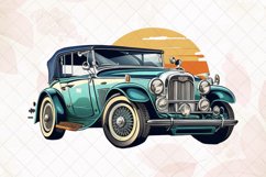 Vintage Classic Car Illustration Watercolor Clipart Product Image 4