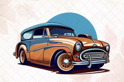 Vintage Classic Car Illustration Watercolor Clipart Product Image 5