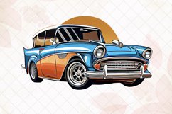 Vintage Classic Car Illustration Watercolor Clipart Product Image 6