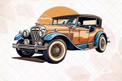 Vintage Classic Car Illustration Watercolor Clipart Product Image 7