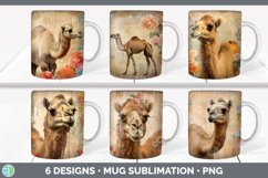 Bundle of six Decoupage Camels Mug Wrap designs.