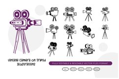 Vintage Camera On Tripod Illustrations Product Image 1