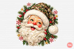 Camo Santa Christmas PNG | Vintage Camouflage Hat Png Product Image 1
